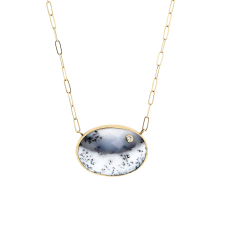 Oval Checkerboard Dendritic Opal Necklace Image