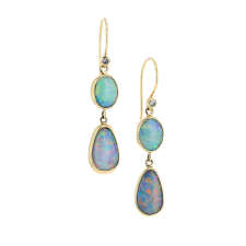 Double Asymmetrical Australian Opal Earrings Image