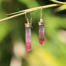 Pink Tourmaline Crystal Earrings Image
