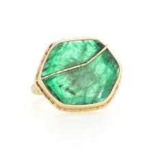 All Gold Emerald Fusion Ring Image
