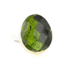Asymmetrical Checkerboard Green Tourmaline Ring Image