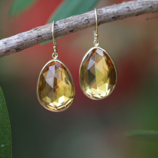 Asymmetrical Rose Cut Citrine Earrings Image