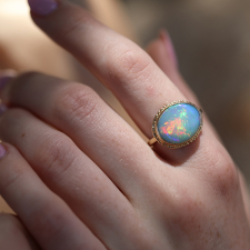 Mintabie Australian Opal Gold Ring