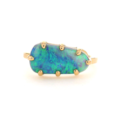 Australian Black Opal Prong Ring Image