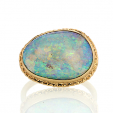 Opalized Wood All 14k Gold Ring