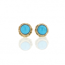 Sleeping Beauty Turquoise 14k Gold Post Earrings Image