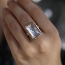 Checkerboard Rose Quartz Vertical Ring Image