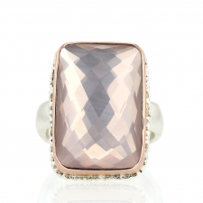 Checkerboard Rose Quartz Vertical Ring Image