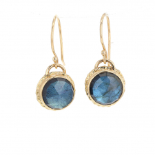 14k Gold Rose Cut Labradorite Earrings Image