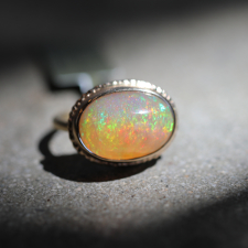 All Gold Mexican Fire Opal Ring Image