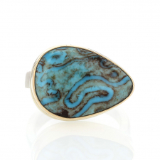 Egyptian Turquoise Silver and Gold Ring