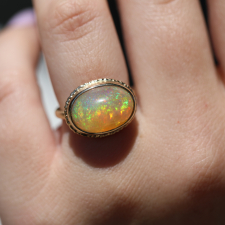 All Gold Mexican Fire Opal Ring Image