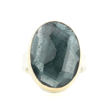 Faceted Moss Aquamarine Ring Image