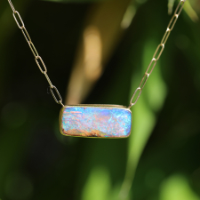 Rectangular Opalized Wood Necklace Image