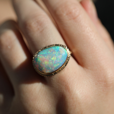 Opalized Wood All 14k Gold Ring