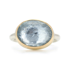 Small Oval Inverted Aquamarine Ring