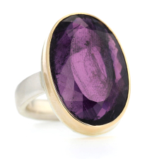 Vertical Table Up Purple Tourmaline Ring