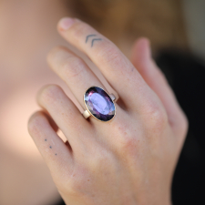 Vertical Table Up Purple Tourmaline Ring