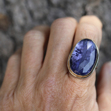 Vertical Rose Cut Iolite Ring Image