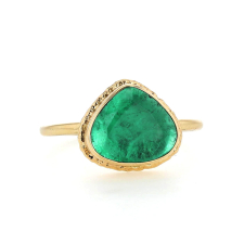 All Gold Lotus Emerald Ring Image