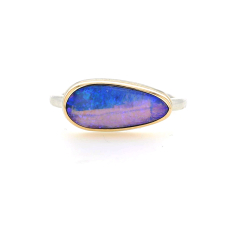 Small Teardrop Opalized Wood Ring Image