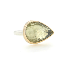 Teardrop Yellow Beryl Ring Image