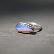 Small Teardrop Opalized Wood Ring Image
