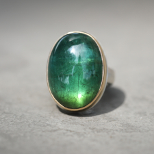 Vertical Green Tourmaline Ring Image