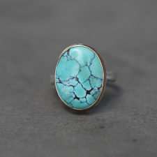 Hubei Turquoise Silver and Gold Ring Image