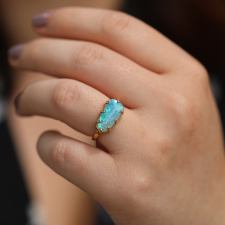 Australian Black Opal Prong Ring Image