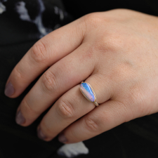 Small Teardrop Opalized Wood Ring Image
