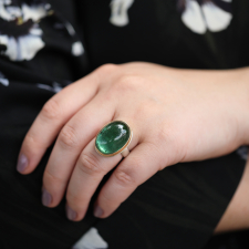 Vertical Green Tourmaline Ring Image