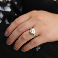 Asymmetrical Tahitian Keishi Pearl Ring Image