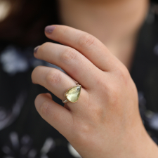 Teardrop Yellow Beryl Ring Image