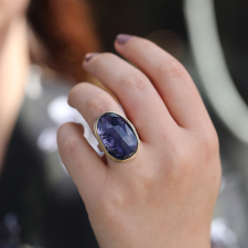 Vertical Rose Cut Iolite Ring Image