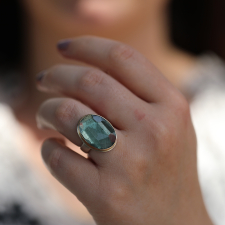 Faceted Moss Aquamarine Ring Image