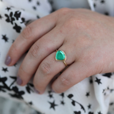 All Gold Lotus Emerald Ring Image
