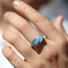 Asymmetrical Boulder Opal Ring