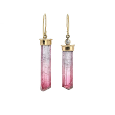 Pink Tourmaline Crystal Earrings Image