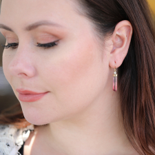 Pink Tourmaline Crystal Earrings Image