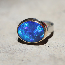 Oval Australian Crystal Opal Ring Image
