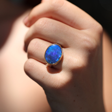 Oval Australian Crystal Opal Ring Image