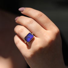 Rectangular Boulder Opal Fusion Ring Image