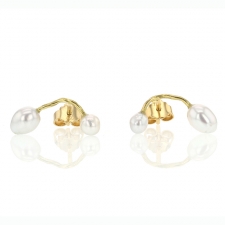 Keishi Pearl Unique Post Stud Seafire Earrings