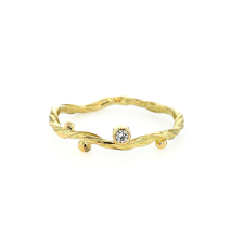 Gold Seafire Band Ring with Diamond Image