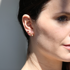 Diamond and Ruby Seafire Post Stud Earrings