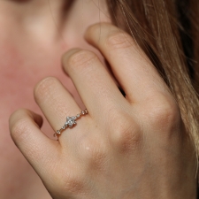 Diamond Snowflake Victorian Rose Gold Ring