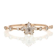 Diamond Snowflake Victorian Rose Gold Ring Image