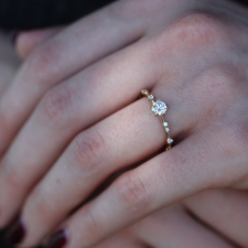 New Moon Diamond Solitaire Ring