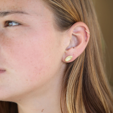 18k Gold Ovum Post Earrings Image